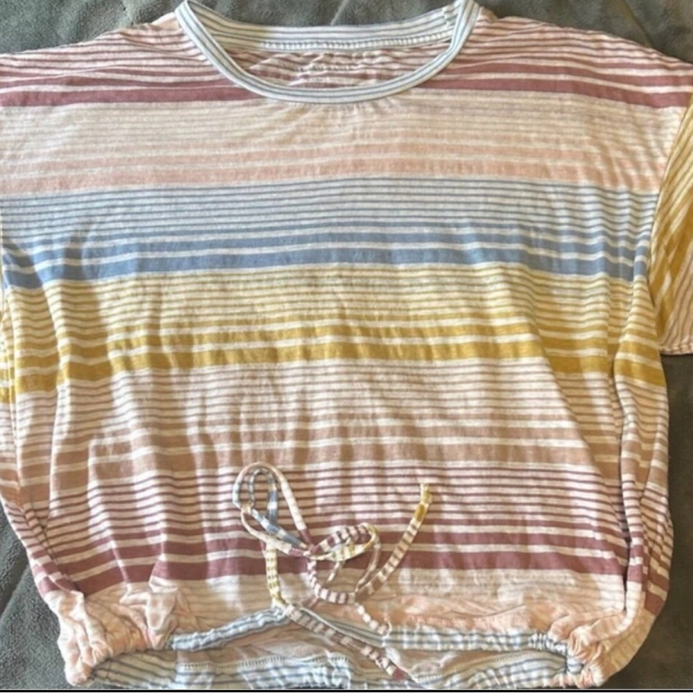 American Eagle Outfitters Multicolor Striped Short Sleeve Tee